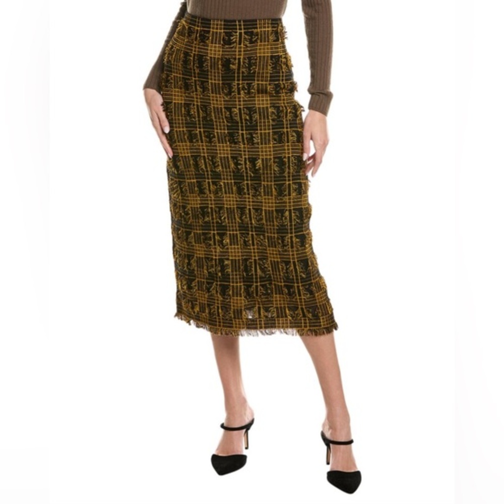 NWOT Lafayette 148 New York Fringe Wool-Blend Skirt size S